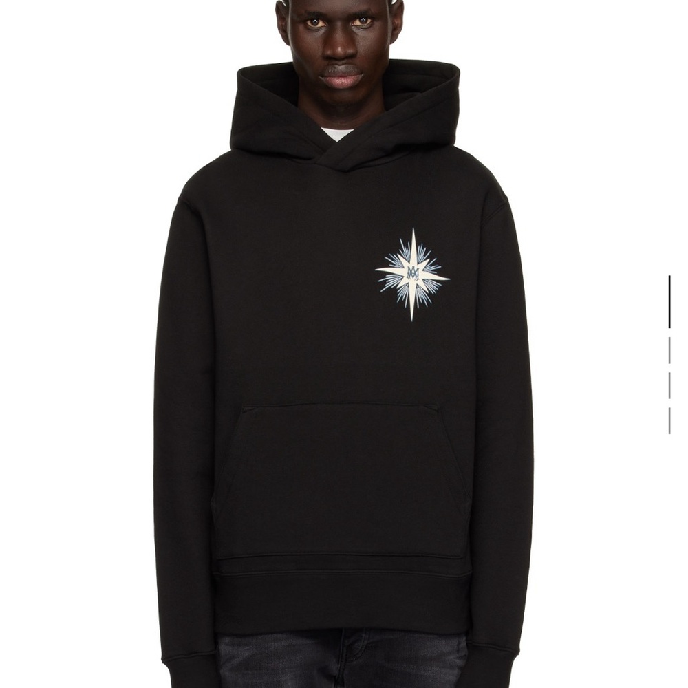 AMIRI Black Hoodie with Starburst Design